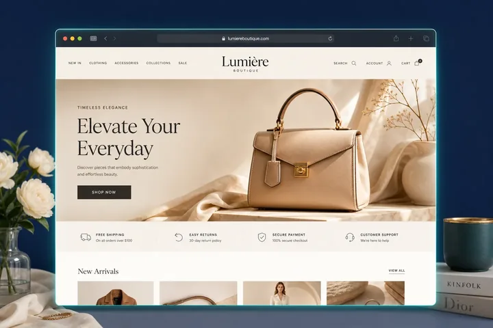 Lumière Boutique online shop running in a browser.