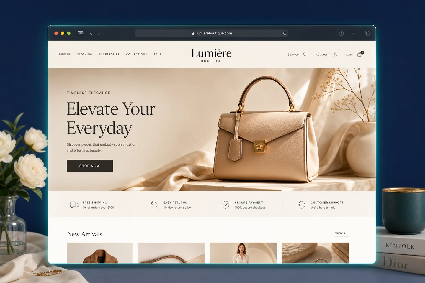 Lumière Boutique online shop running in a browser.