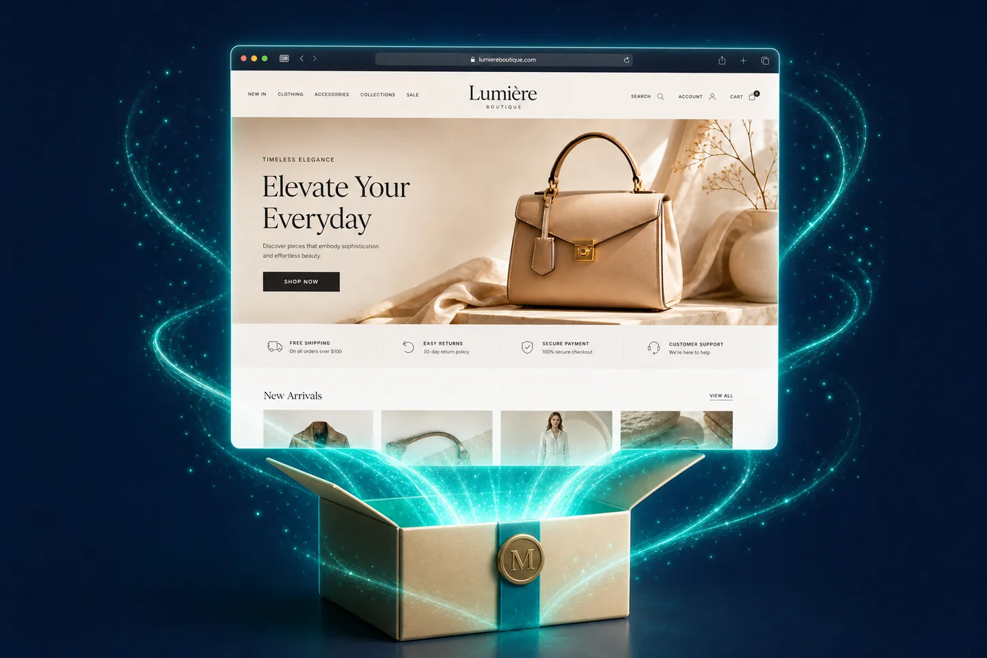 The package opens and the boutique shop blooms back in the browser.